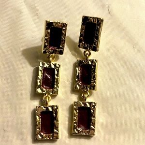 New two tone. gold and red Earrings